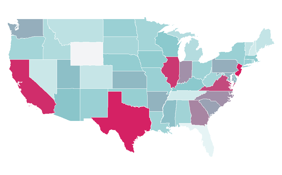 Affinity by region — Listening to music, United States
