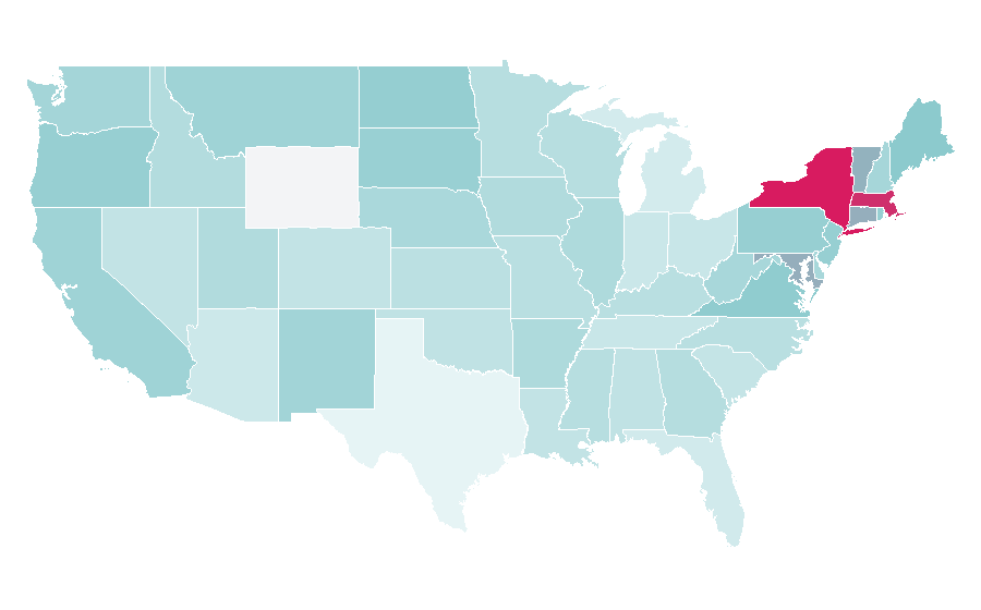 Affinity by region — Literary magazine, United States