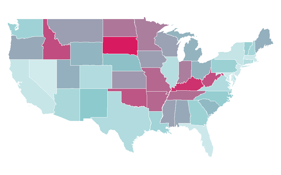 Affinity by region — Little House on the Prairie (TV series), United States