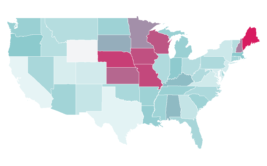 Affinity by region — Little River Band, United States