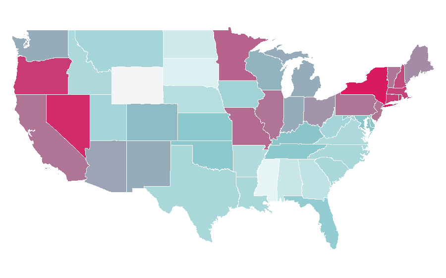 Affinity by region — Liza Minnelli, United States