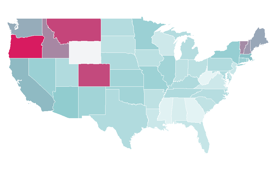 Affinity by region — Lock, Stock and Two Smoking Barrels, United States