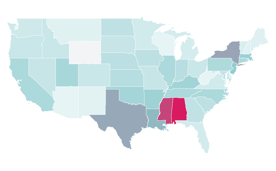 Affinity by region — Locker (cabinet), United States