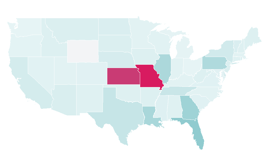 Affinity by region — Loews Hotels & Resorts, United States