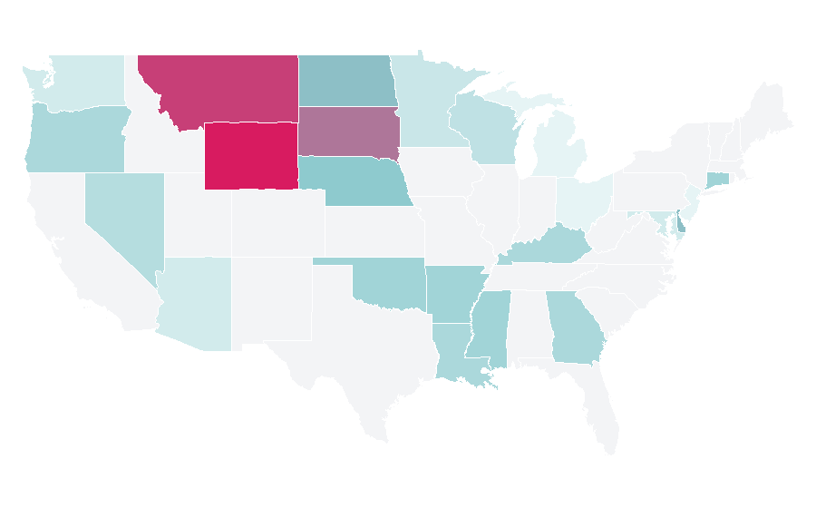 Affinity by region — Long-distance trail, United States
