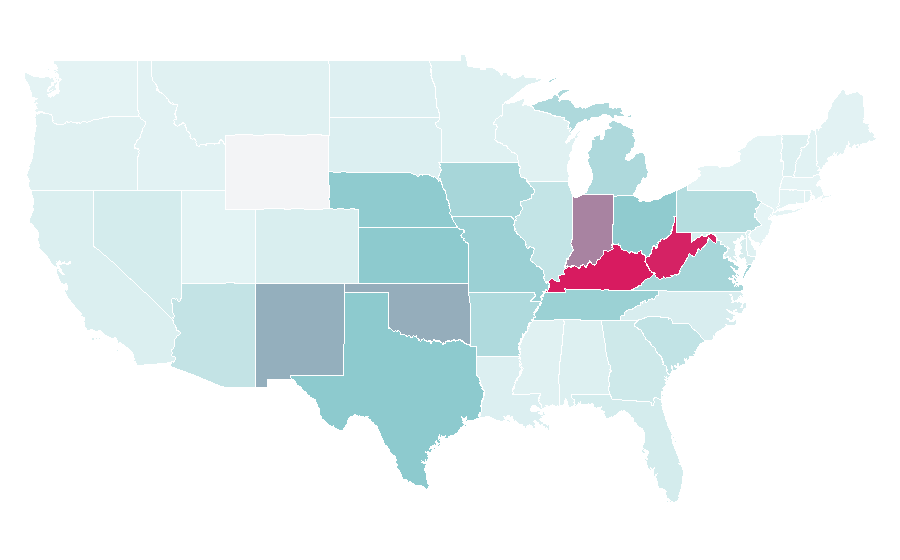 Affinity by region — Long John Silver's, United States
