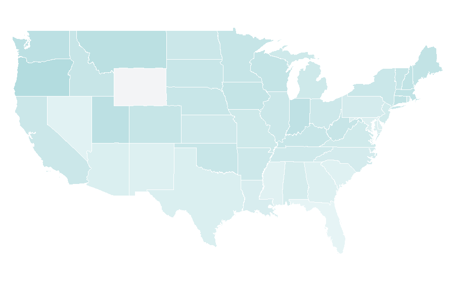 Affinity by region — Looking for Alaska, United States
