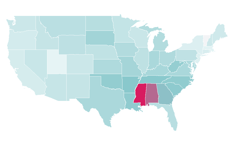 Affinity by region — Lord's Prayer, United States