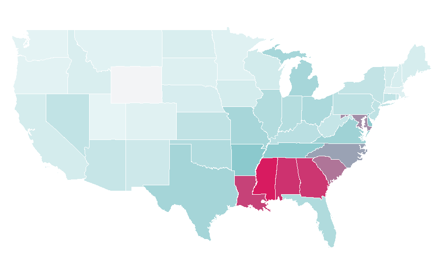 Affinity by region — Loretta Devine, United States