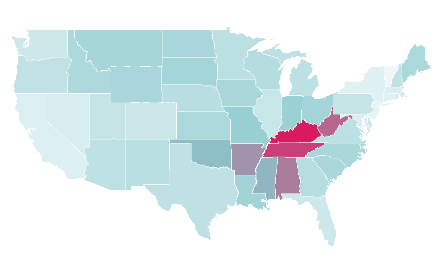 Affinity by region — Loretta Lynn, United States