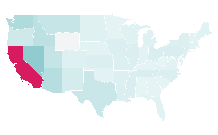 Affinity by region — Los Angeles Angels of Anaheim, United States