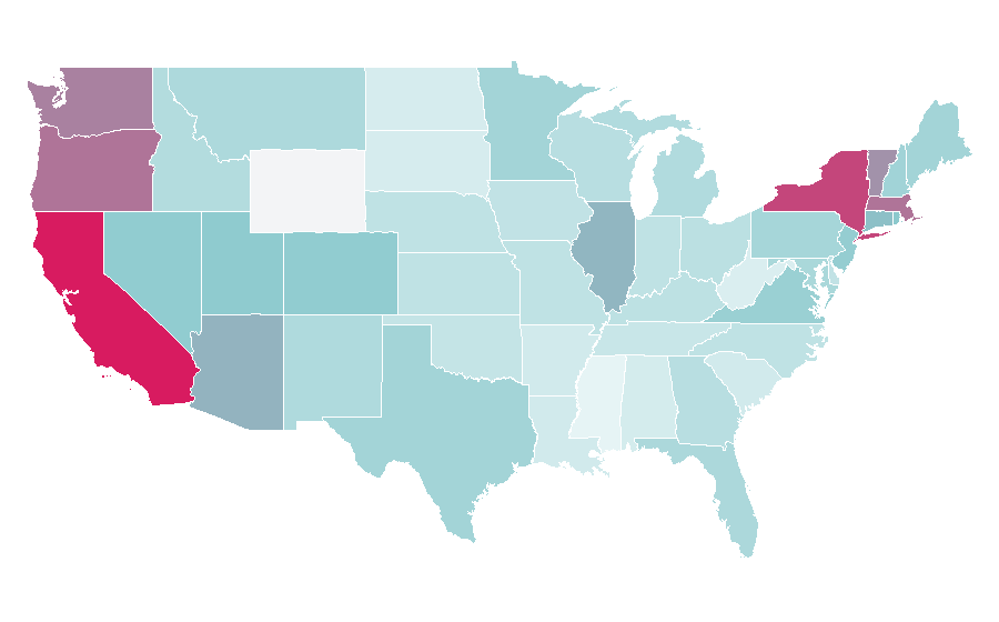 Affinity by region — Lost in Translation (poem), United States