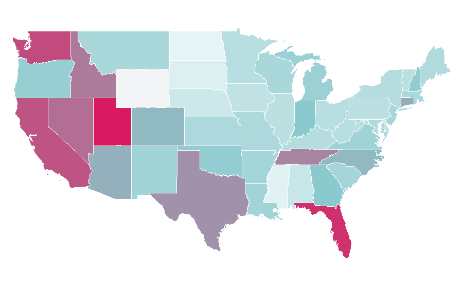 Affinity by region — Lotus Cars, United States