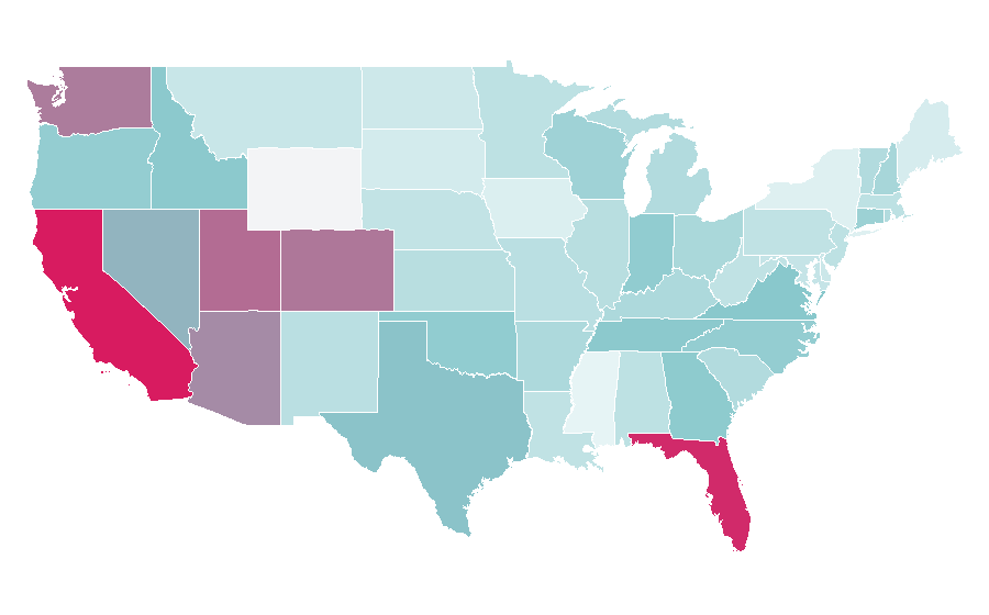 Affinity by region — Lotus Evora, United States