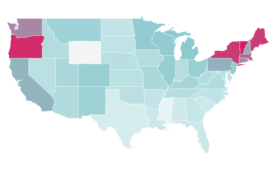 Affinity by region — Lou Reed, United States