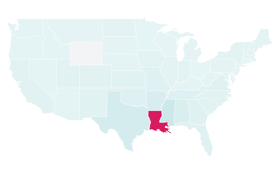 التقارب حسب المنطقة — Louisiana, الولايات المتحدة