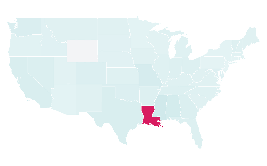 Affinity by region — Louisiana Creole cuisine, United States