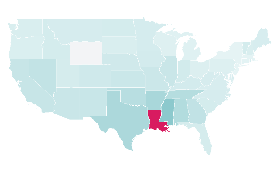 Affinity by region — Louisiana Hot Sauce, United States
