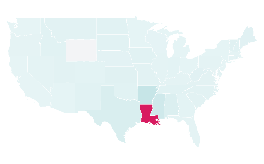 Affinity by region — Louisiana Tech University, United States