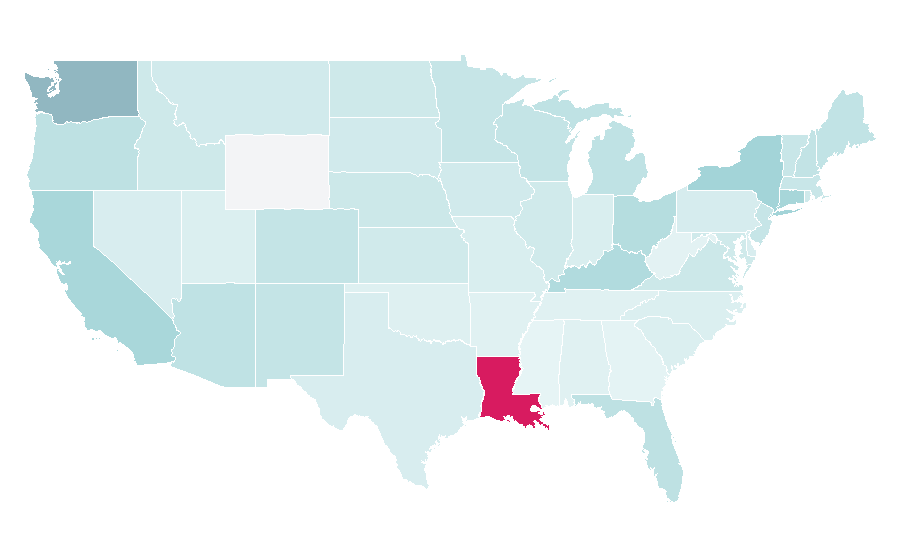 Affinity by region — Lourdes, United States