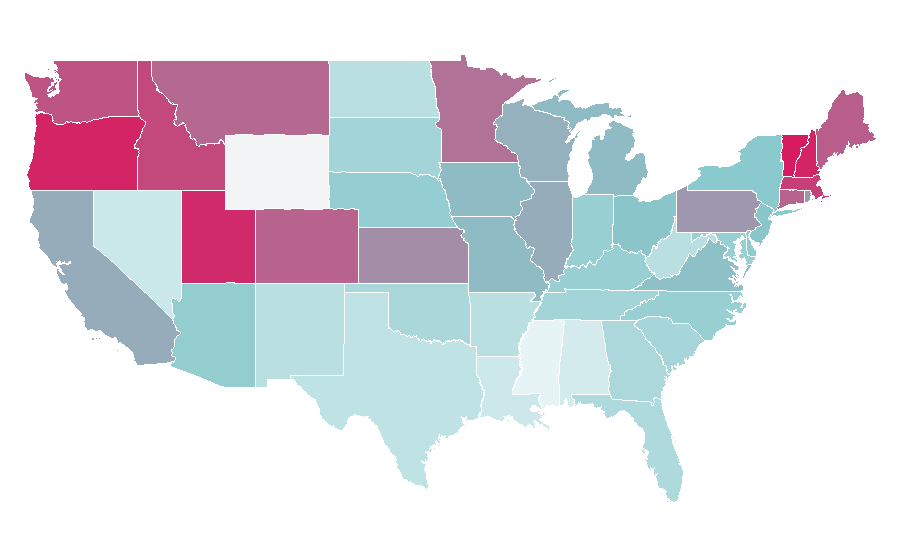 Affinity by region — Love Actually, United States