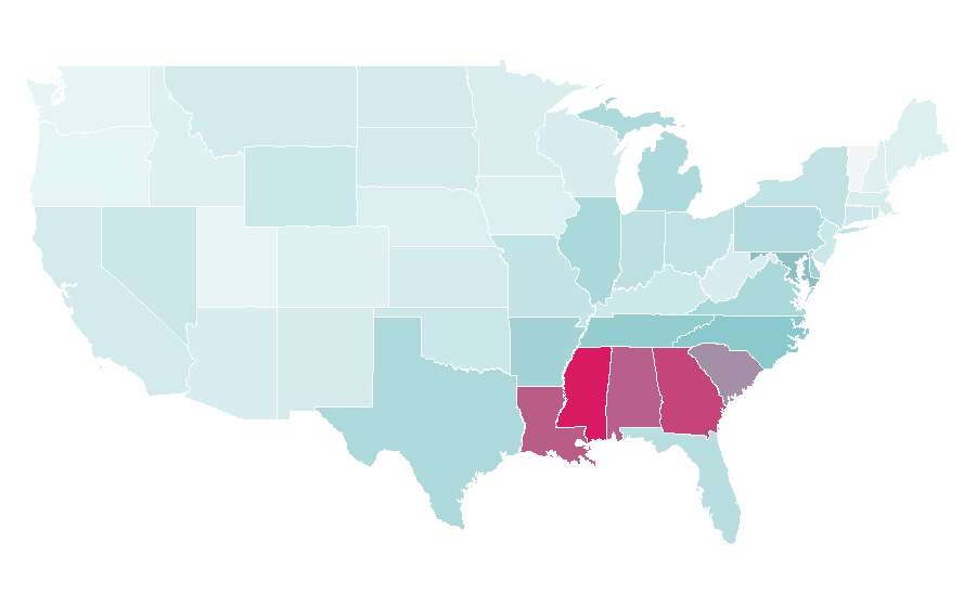 Affinity by region — Love and Hip Hop: Atlanta, United States