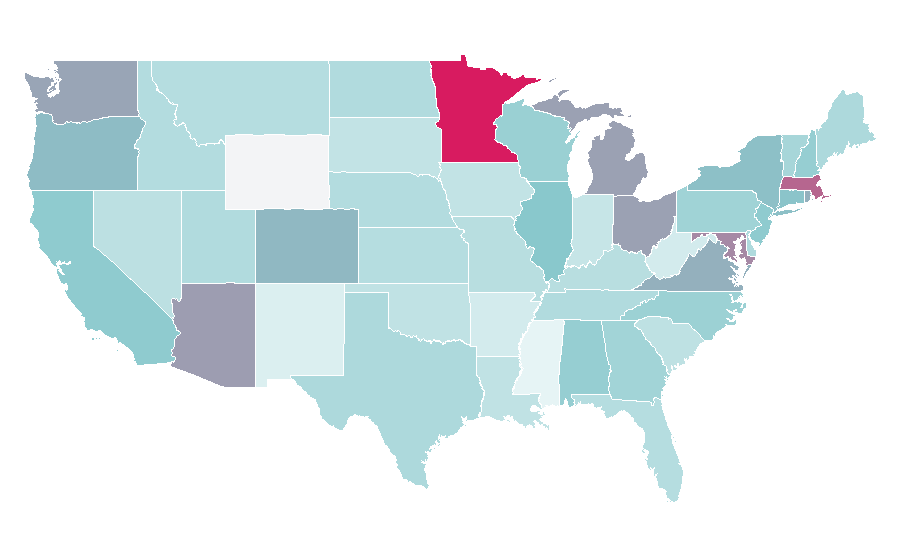 Affinity by region — Love Is Blind, United States
