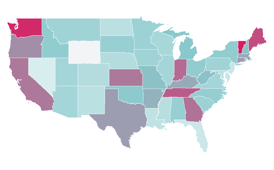 Affinity by region — Loveseat, United States