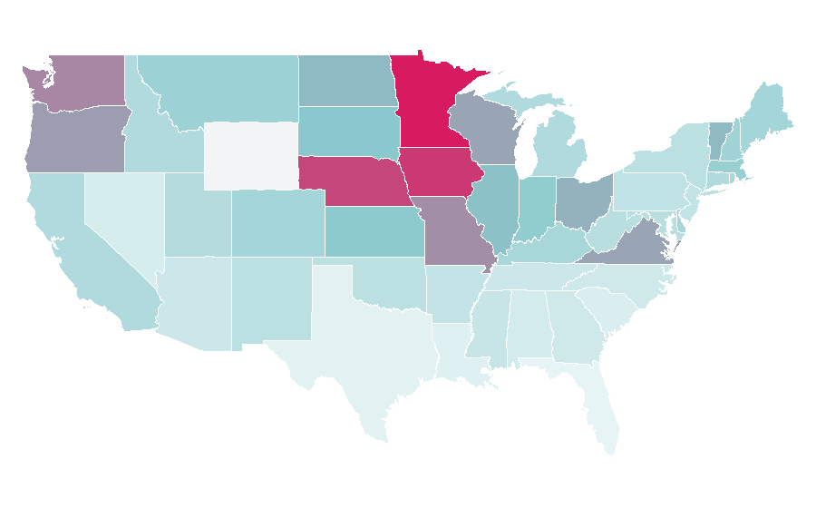 Affinity by region — Lower Saxony, United States