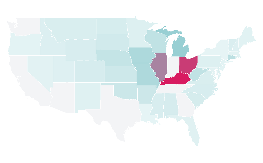 Affinity by region — Lucas Oil Stadium, United States