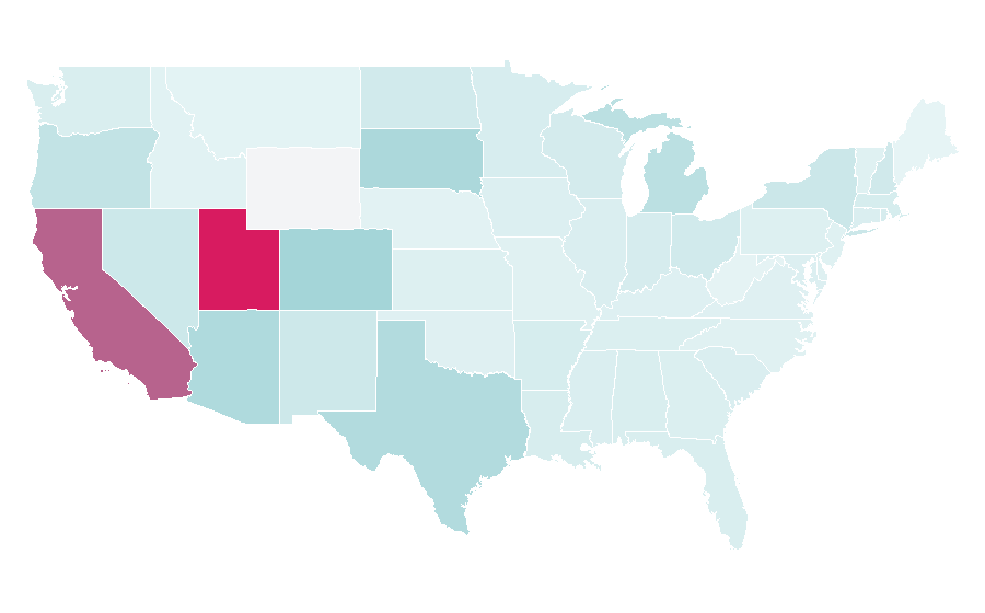 Affinity by region — Lucero (entertainer), United States