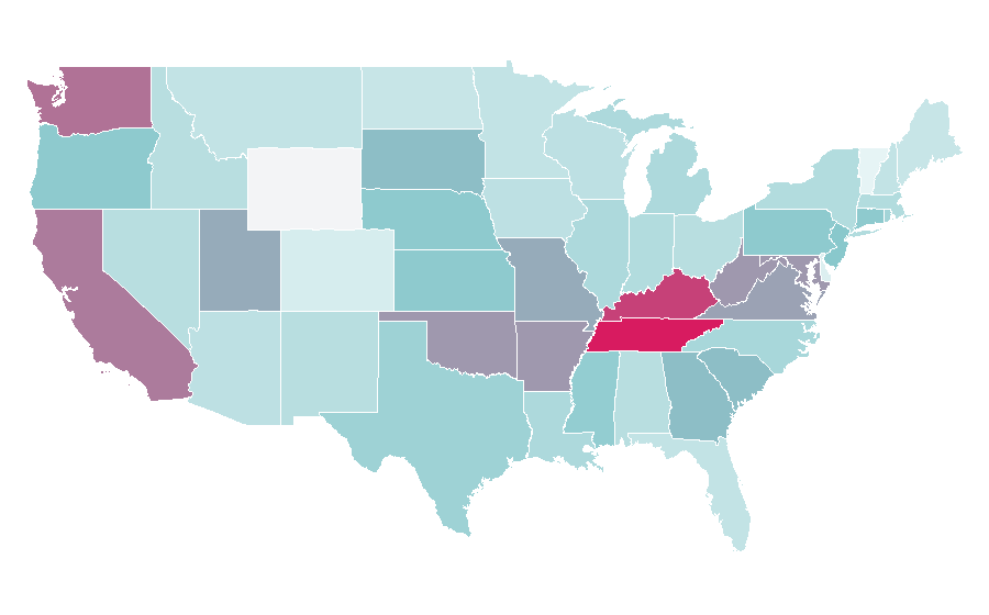Affinity by region — Ludwig van Beethoven, United States