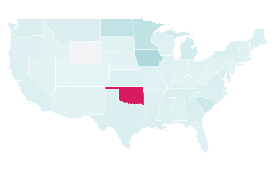 Affinity by region — Luther (TV series), United States