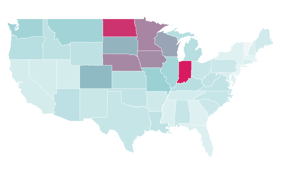 Affinity by region — Lutheranism, United States