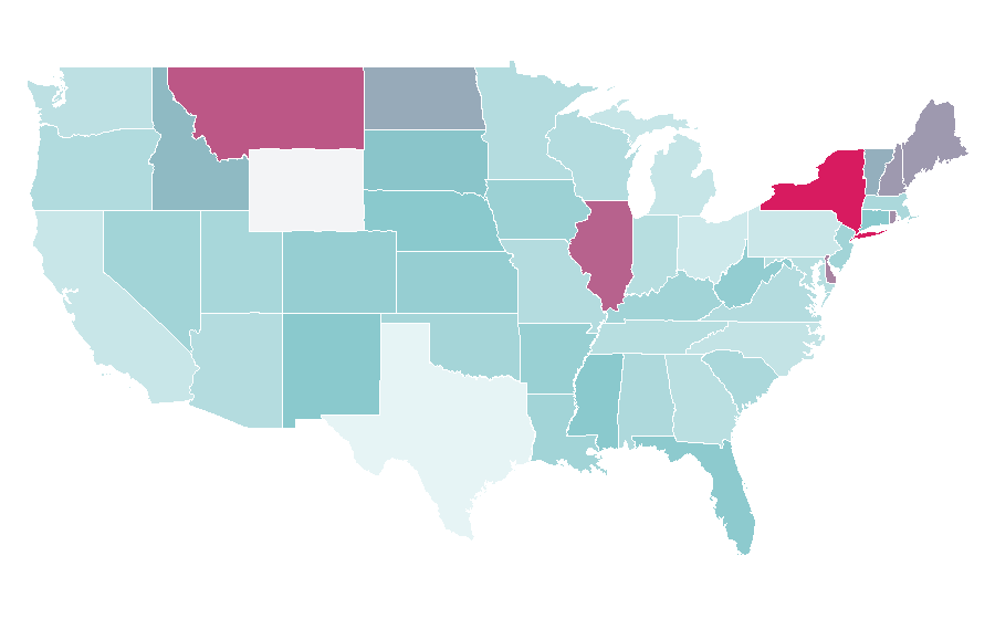 Affinity by region — Luxury Travel Advisor, United States
