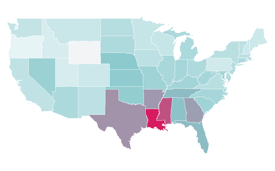 Affinité par région — Luxury vehicle, États-Unis