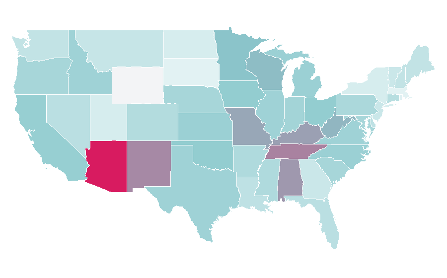 Affinity by region — Lynda Carter, United States