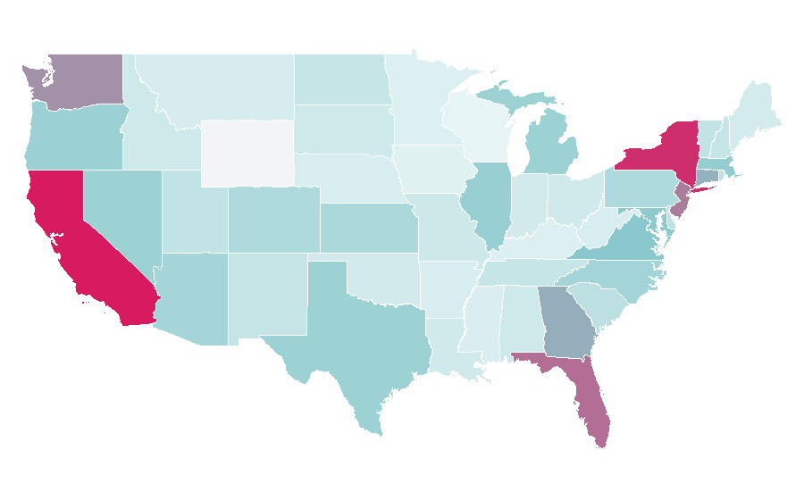 Affinity by region — M6 (TV channel), United States