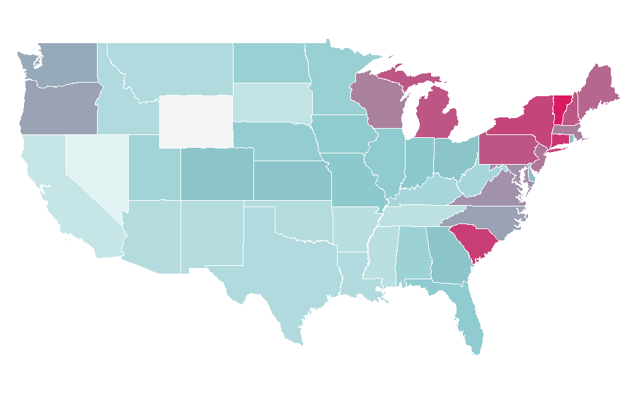 Affinity by region — Macaroni and cheese, United States