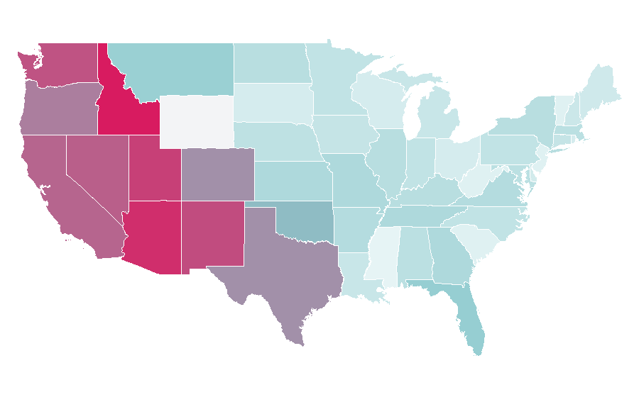 Affinity by region — Mad Max, United States