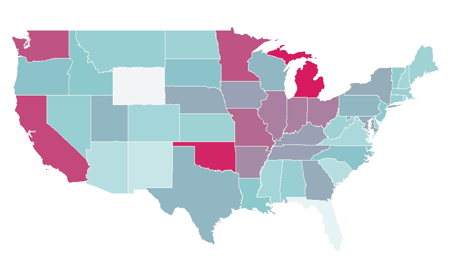 Affinity by region — Mafia (party game), United States