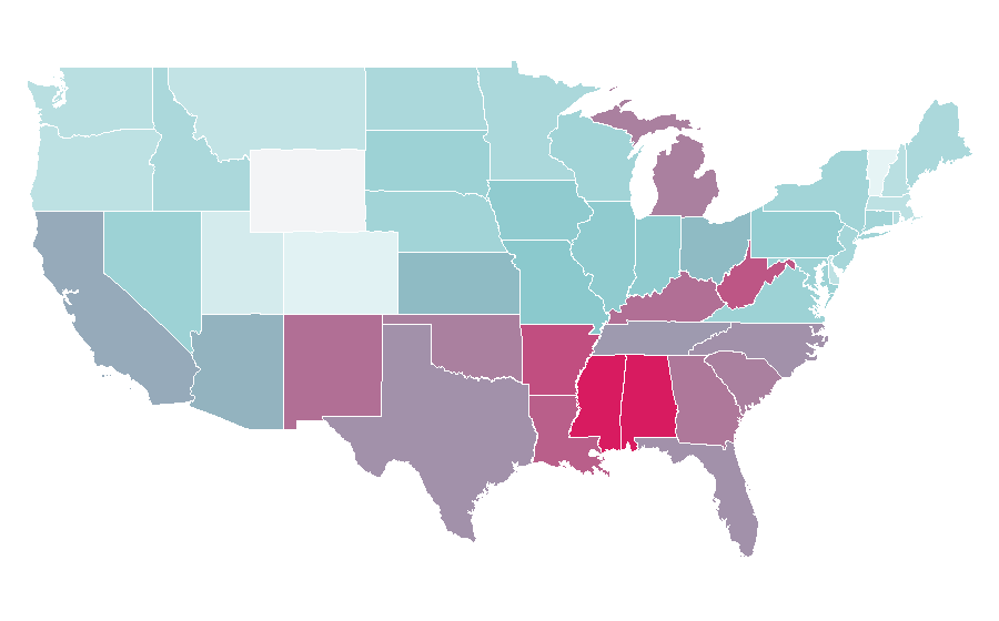 Affinity by region — Magnesium, United States