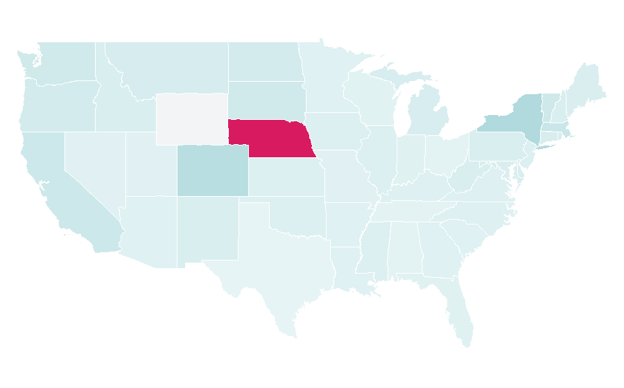 Affinity by region — Mailing list, United States