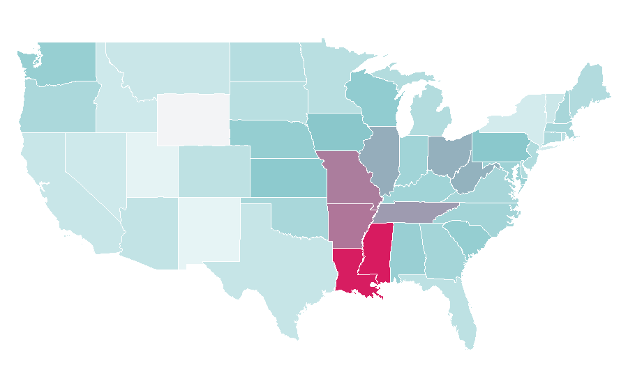 Affinity by region — Major League Baseball draft, United States