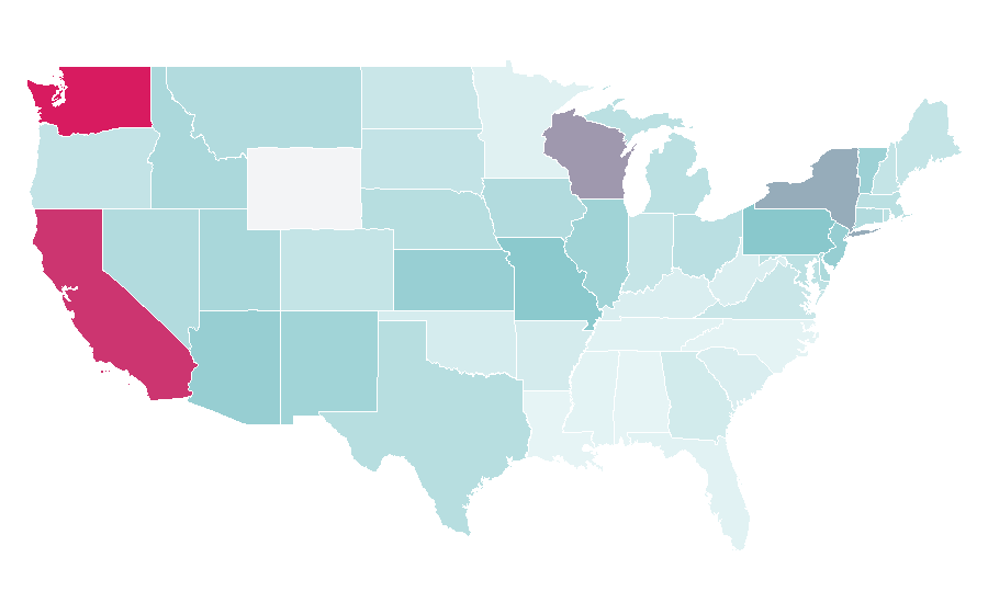 Affinity by region — Major League Baseball postseason, United States