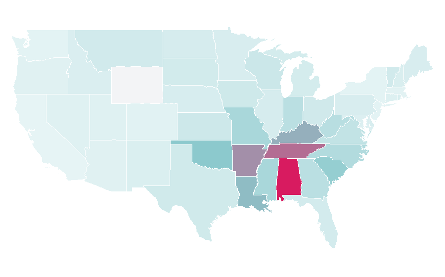 Affinity by region — Major League Fishing, United States