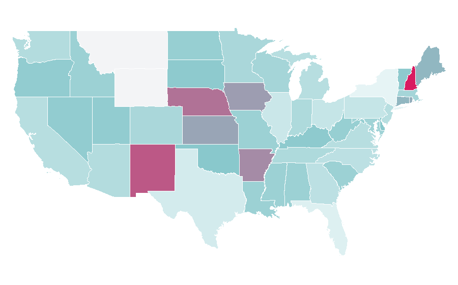 Affinity by region — Malayalam cinema, United States