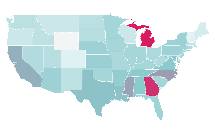 Affinity by region — Malaysian Indian Congress, United States
