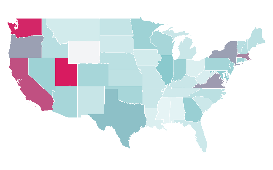 Affinity by region — Malaysian language, United States