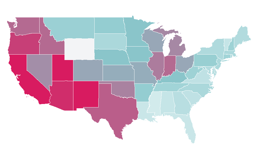 Affinity by region — Malcolm in the Middle, United States